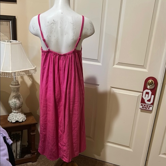 Old Navy Pink Midi linen blend Dress with Spaghetti Straps - Picture 5 of 11